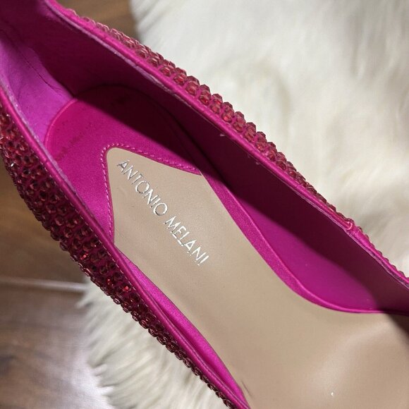 NEW Antonio Melani Capsule Dr. Bridget Hotfix Size 8M Rhinestone Platform Heels - Picture 13 of 14